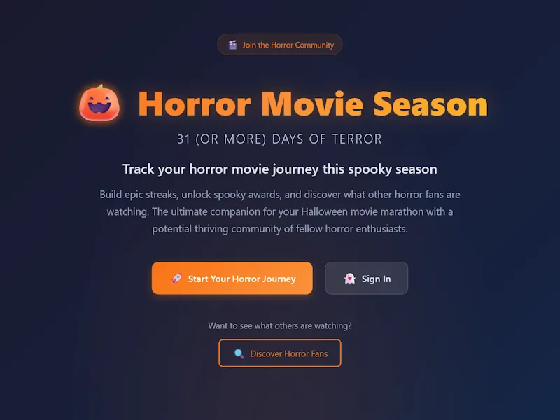 Horror Movie Season Homepage