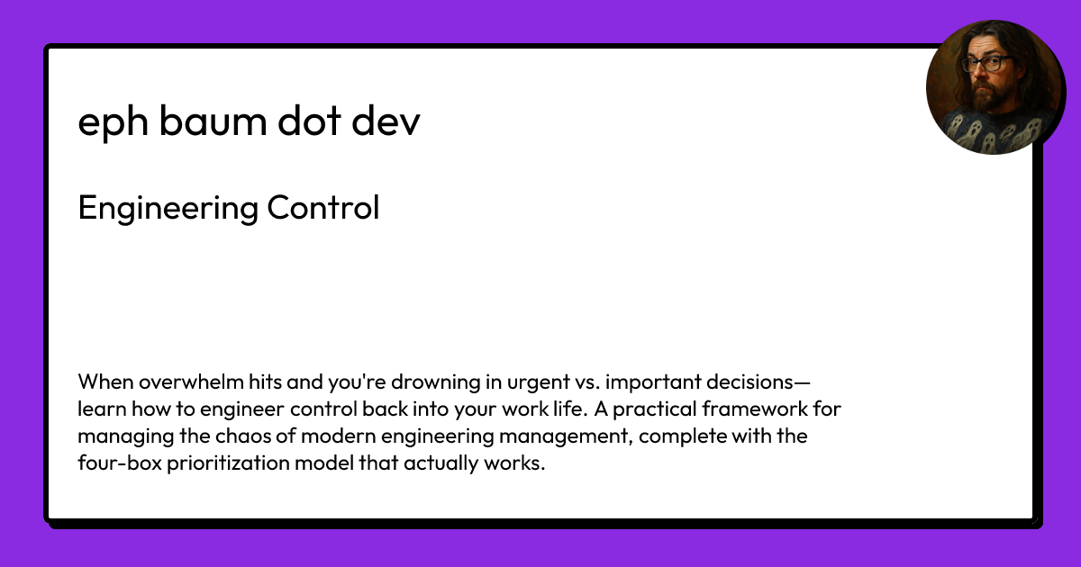 Engineering Control | eph baum dot dev
