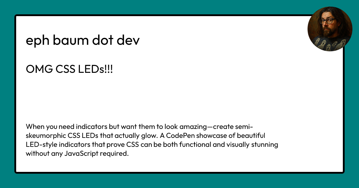 Css Led OMG CSS LEDs!!! | eph baum dot dev
